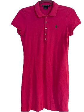 Ralph Lauren Sport  Shirt Dress Womens S/P Pink Cotton Embroidery Pony Logo